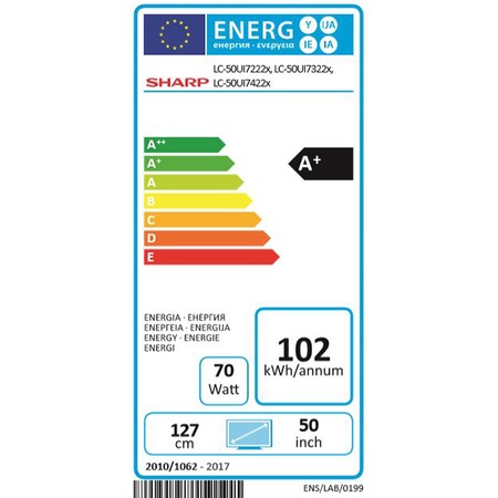 Televizor LED Smart Sharp, 127 cm, 50UI7422E, 4K Ultra HD, Clasa A+