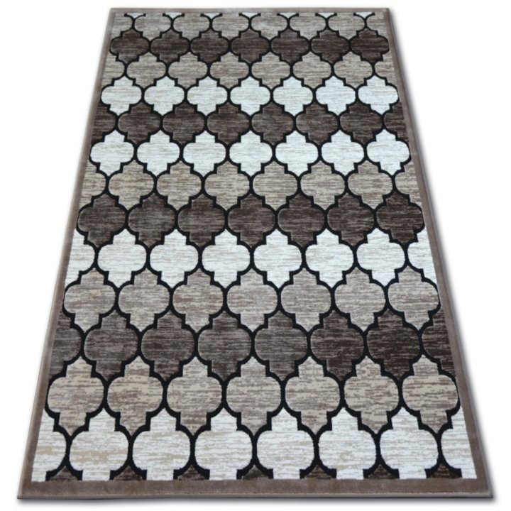 Dywany Łuszczów Akril yazz szőnyeg 3766 d.bézs/salmon lóhere marokkói trellis, 240x330 cm
