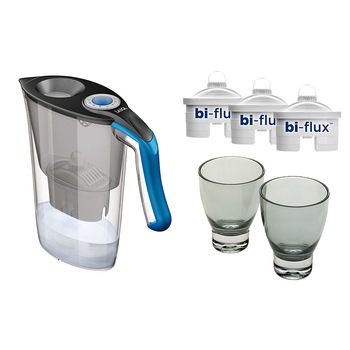 Pachet Cana Laica Lucia Blue, 3 cartuse + 2 pahare gri, 2.3 L Pachet Cana Laica Lucia Blue, 3 cartuse + 2 pahare gri, 2.3 L