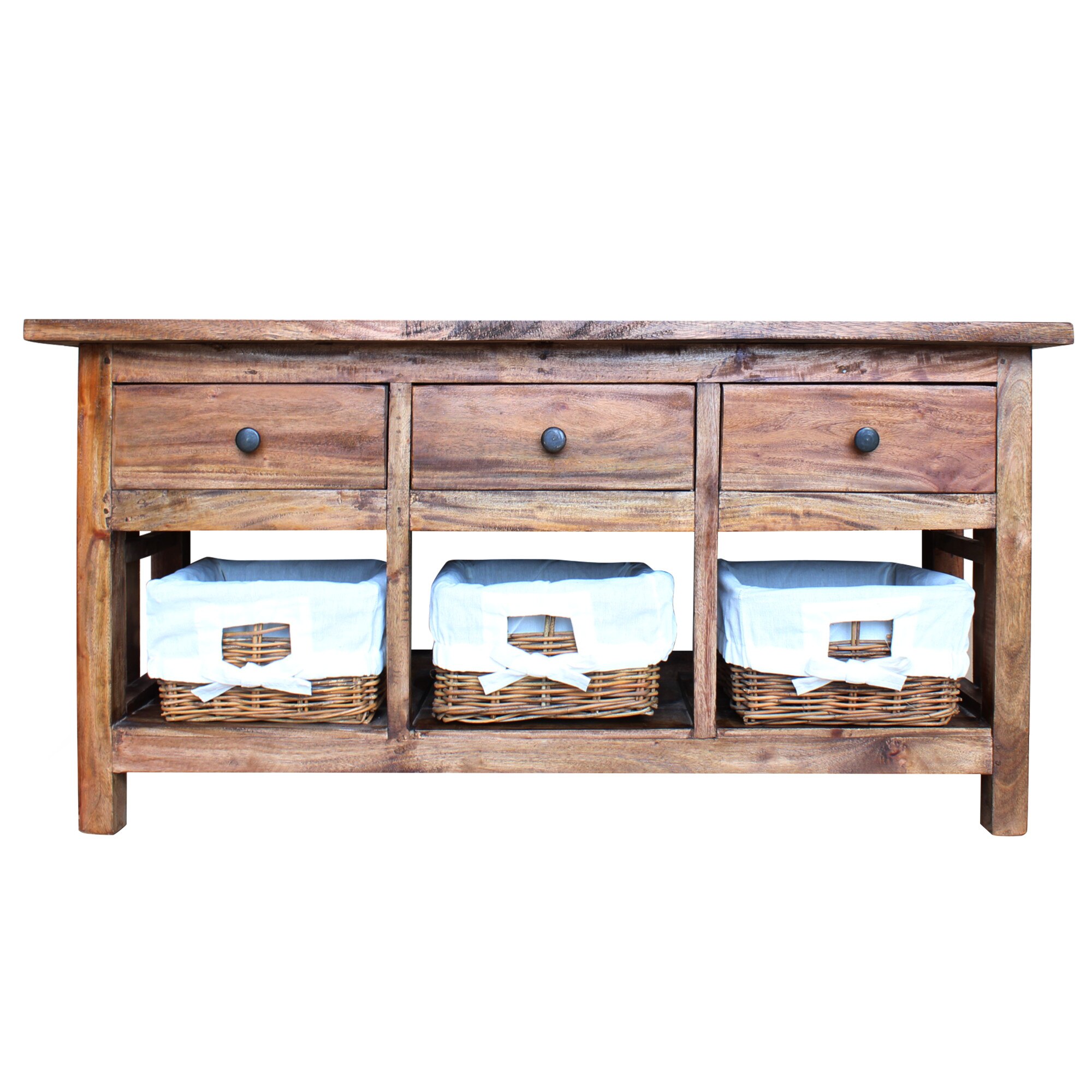 Comoda din lemn masiv reciclat, vidaXL, 100 x 30 x 50 cm