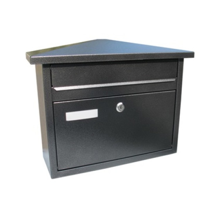 Postaláda fekvő APOLLÓ (40x32cm) szürke, névtartóval