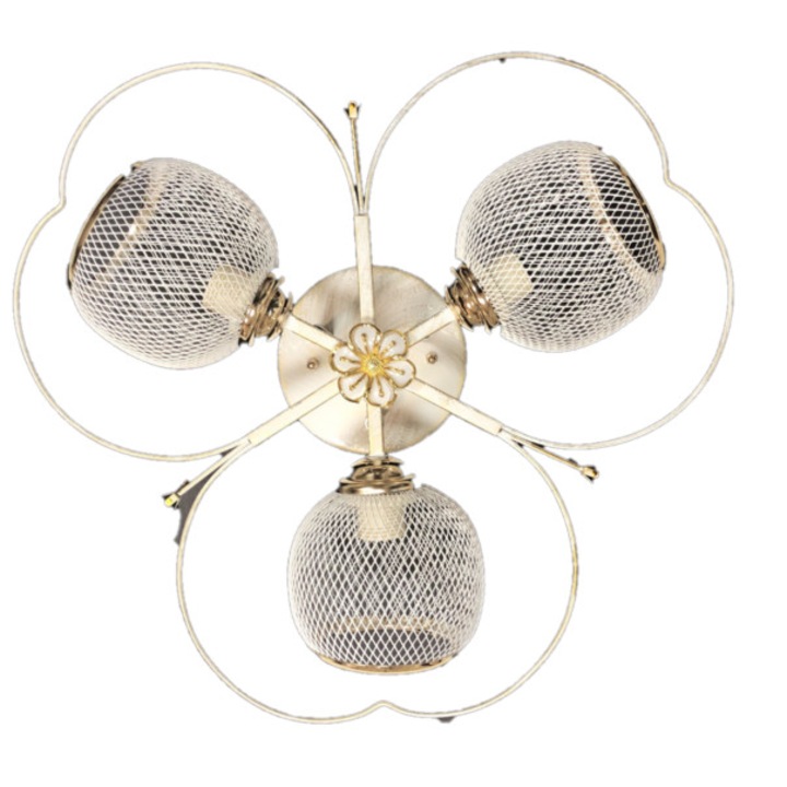 Плафониера NG 00067-3, Patrick, 3 x E27, 40 W, 220 V, бял, злато