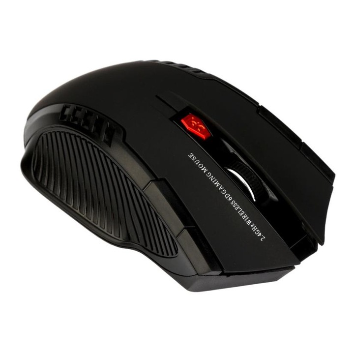 Безжична геймърска мишка 1Tech, 2.4Ghz Wireless, USB приемник, 5+1 бутона, Черна
