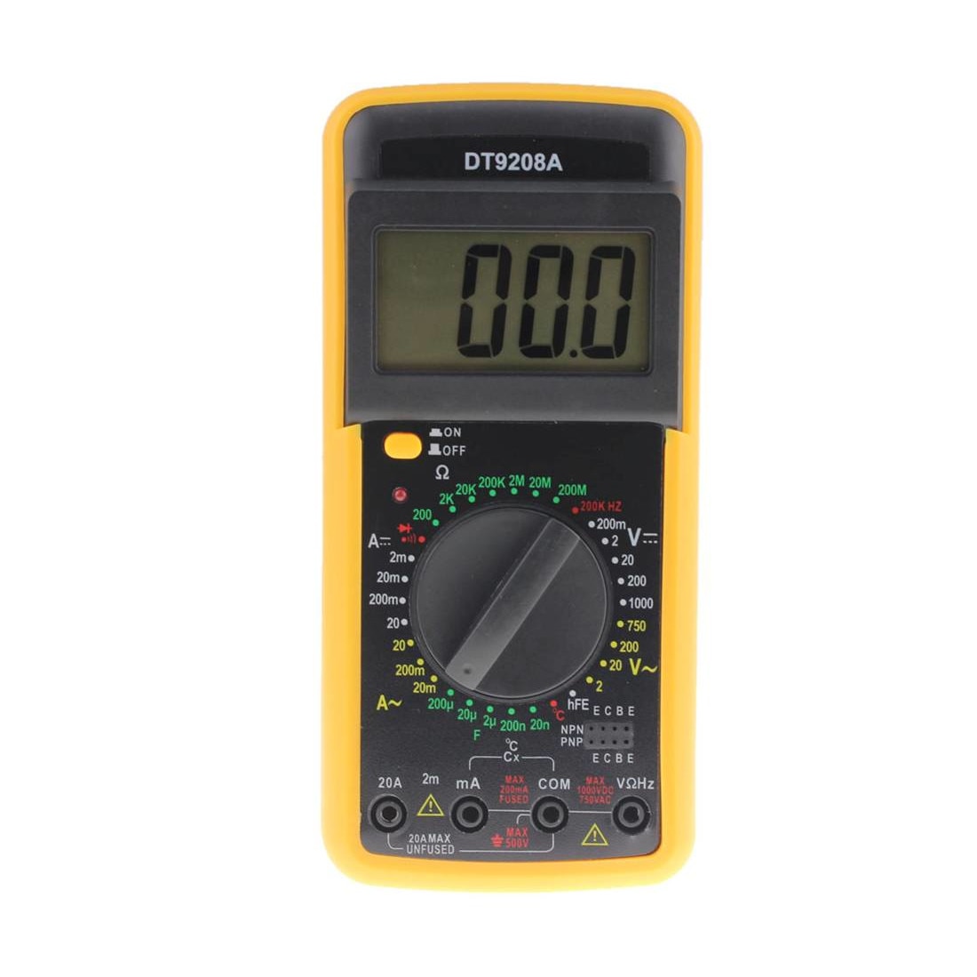 Мултицет DT-9208A, зумер, термосонда, VAC, VDC, AAC, ADC, OHM, °C, F ...
