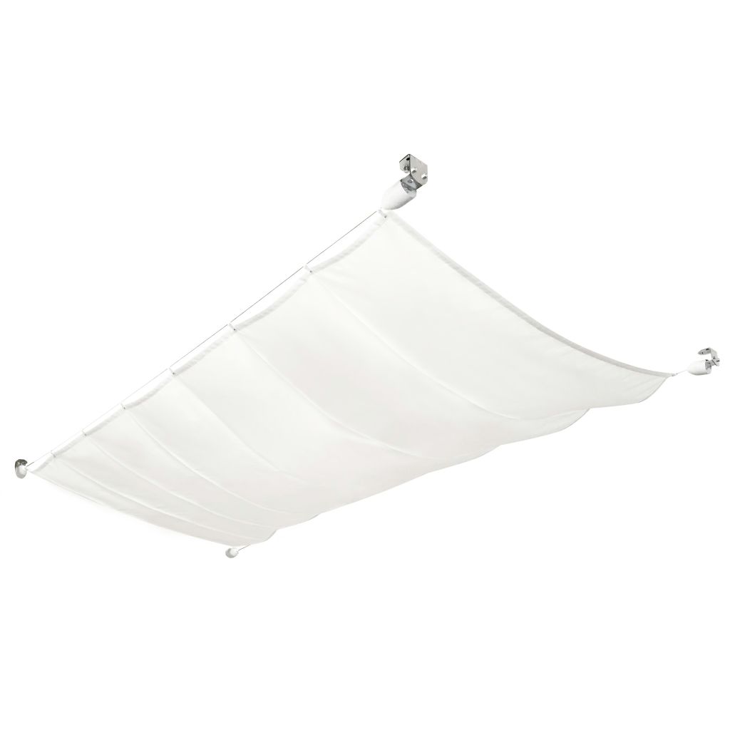 Paravan umbrar protectie solara, vidaXL, Textil, 140x420 cm, Alb