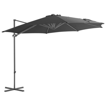 Umbrela de gradina, vidaXL, Otel, 3 x 2,55 m, Gri