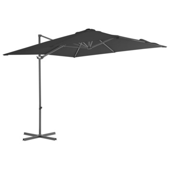 Umbrela de gradina, vidaXL, Otel, 2.5 x 2.5 m, Gri