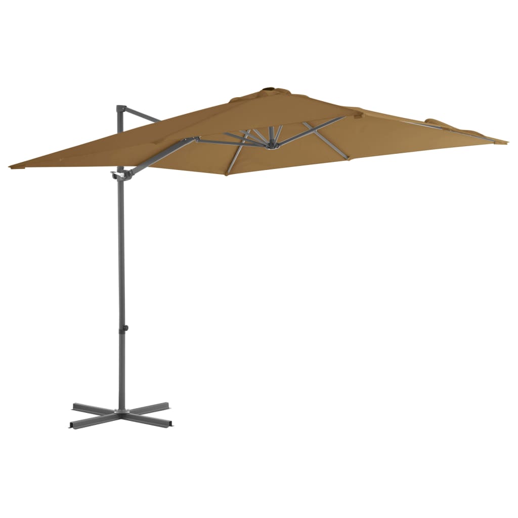 Umbrela de gradina, vidaXL, Otel, 2.5 x 2.5 m, Maro