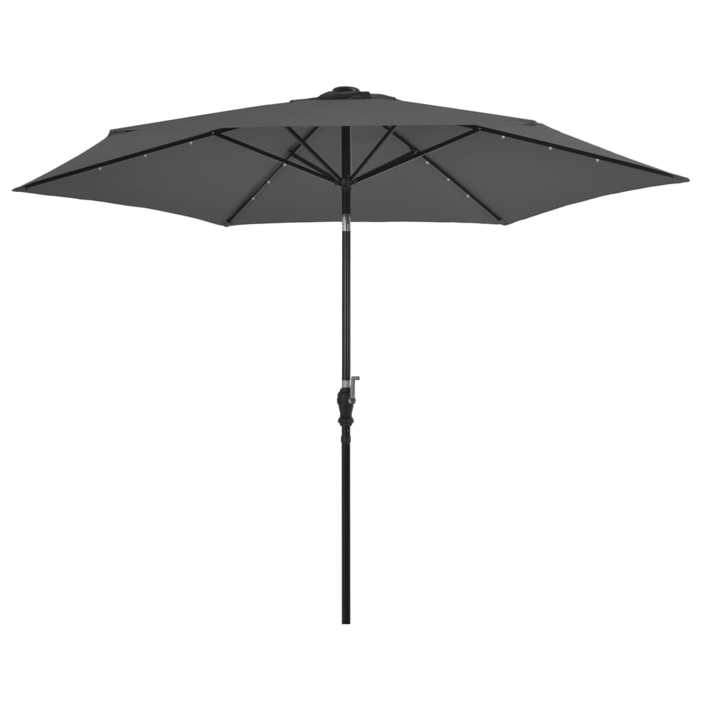 Umbrela de gradina, vidaXL, LED, Metal, 300 x 248 cm, Gri