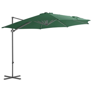 Umbrela de gradina, vidaXL, Otel, 3 x 2,55 m, Verde