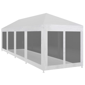 Pavilion de petrecere cu 10 pereti din plasa vidaXL, Poliester, 300 x 1200 cm, Negru Pavilion de petrecere cu 10 pereti din plasa vidaXL, Poliester, 300 x 1200 cm, Negru