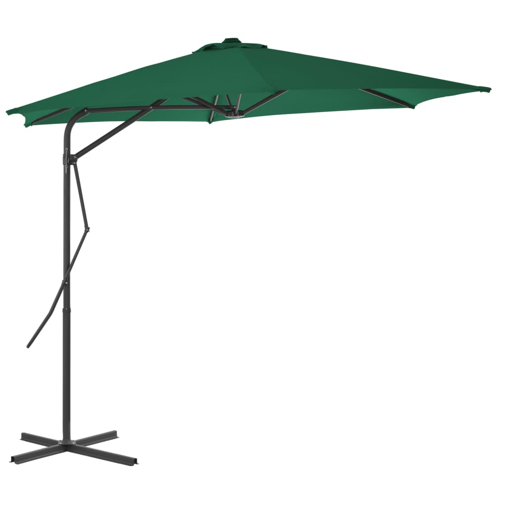 Umbrela de gradina, vidaXL, Otel, 300 x 230 cm, Verde