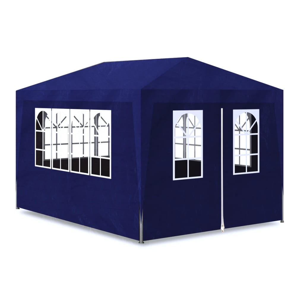 Pavilion de petrecere cu panouri laterale vidaXL, Tesatura, 300 x 400 cm, Albastru