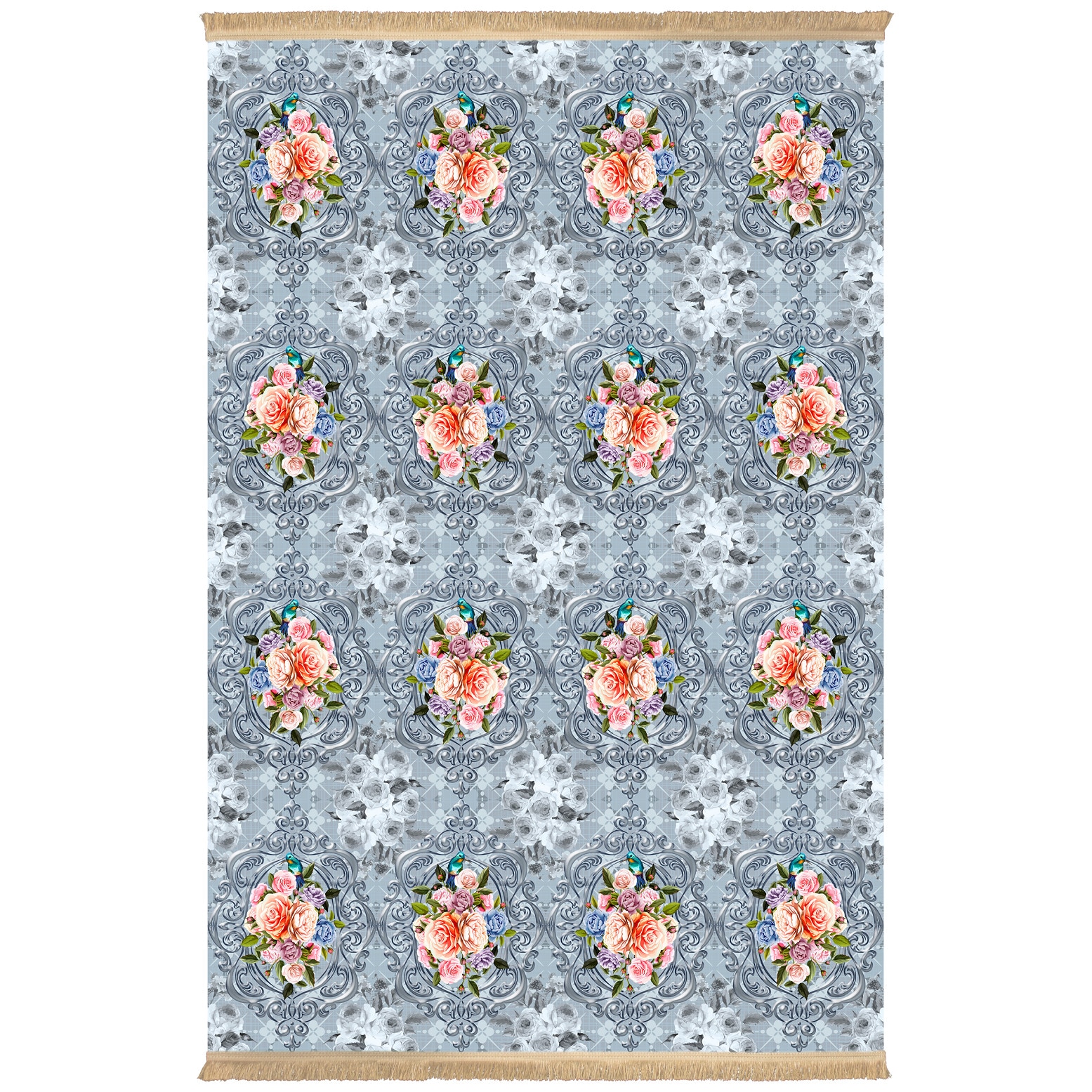 Covor Colaris, Persan , 100567, Dimensiune 0.5X0.8, 1.7milioane nod/mp, Matase Artificiala,Multicolor , Design Modern, Antialergic