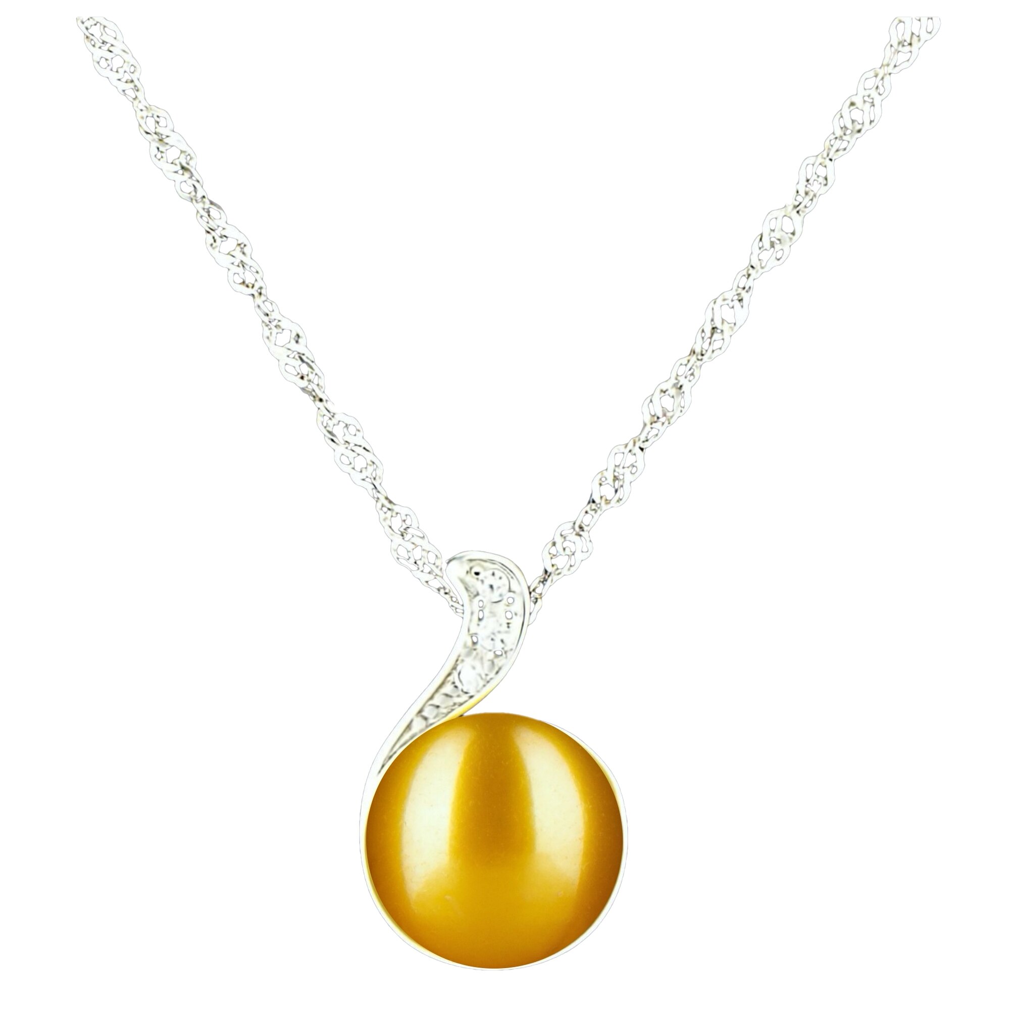 Colier din Argint 925 cu Perla Naturala si Diamante, Gloria Gold