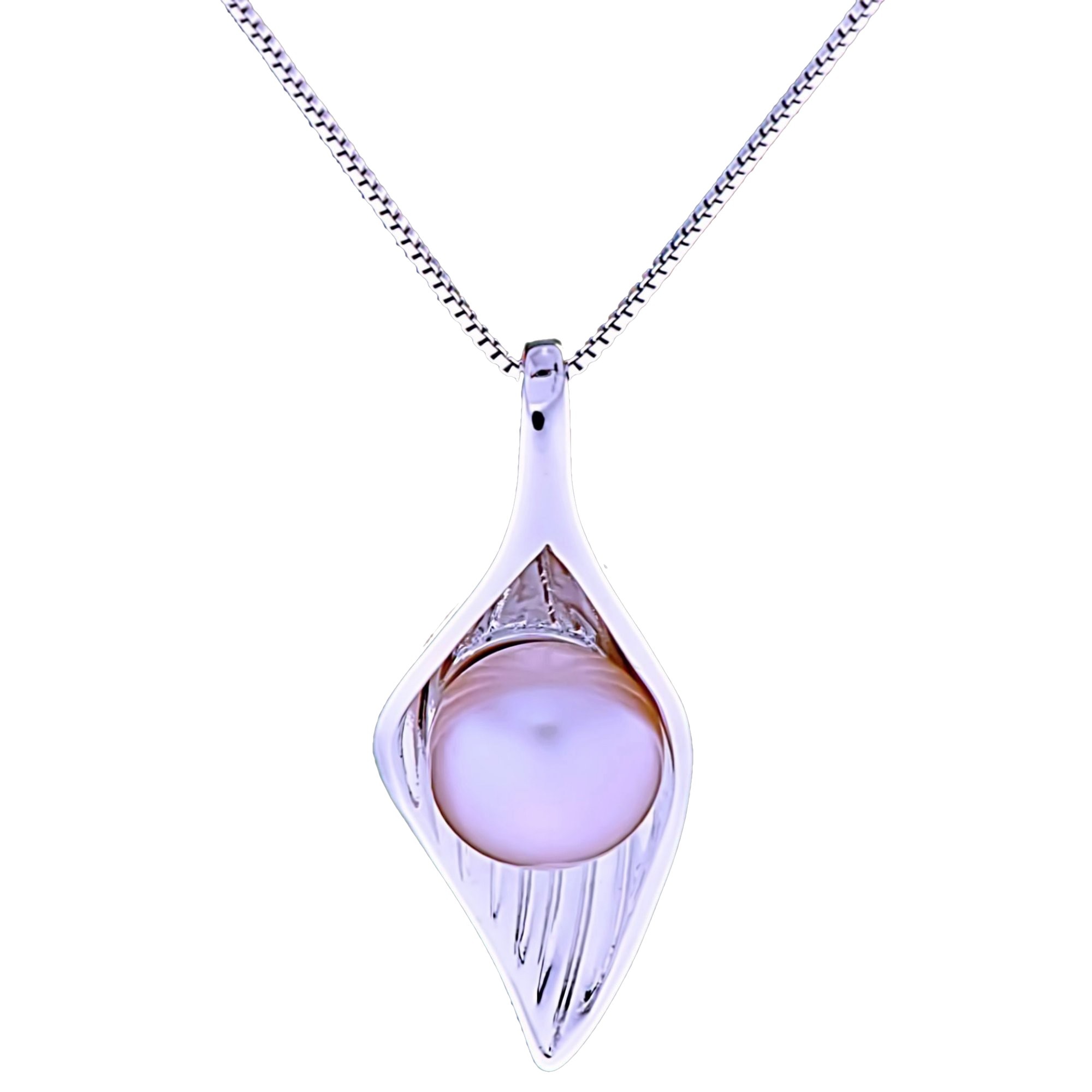 Colier din Argint 925 cu Perla Naturala, Aurora Purple