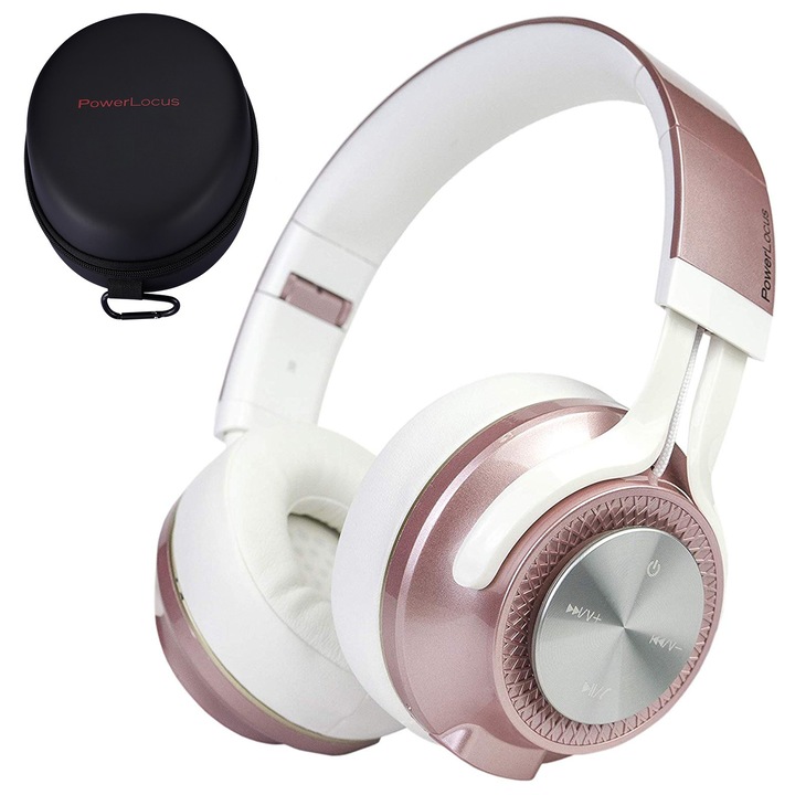 Безжични Слушалки PowerLocus P3, 40 Часа Батерия, HD Stereo, BT 5.0, Розово Злато