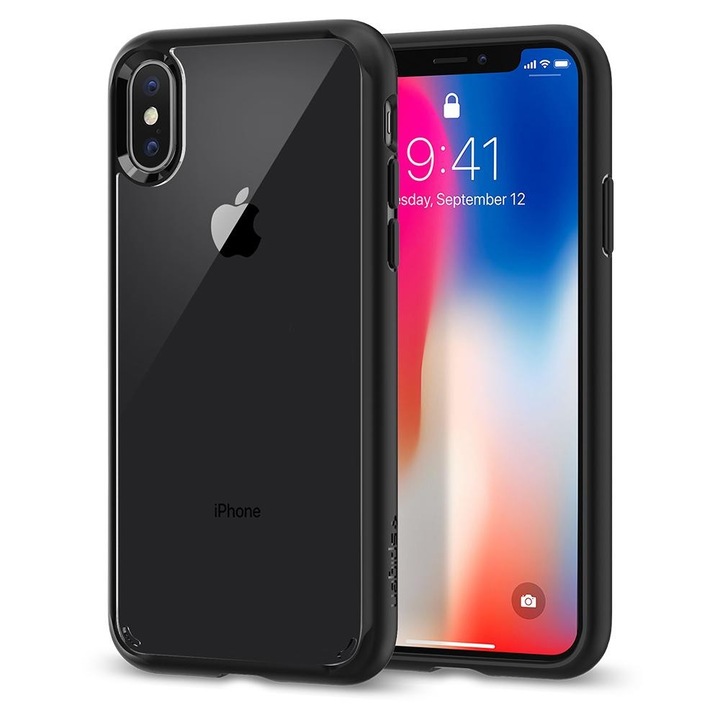Husa de protectie compatibila cu Apple iPhone X, iPhone 10/XS, Soft Silicon, Negru
