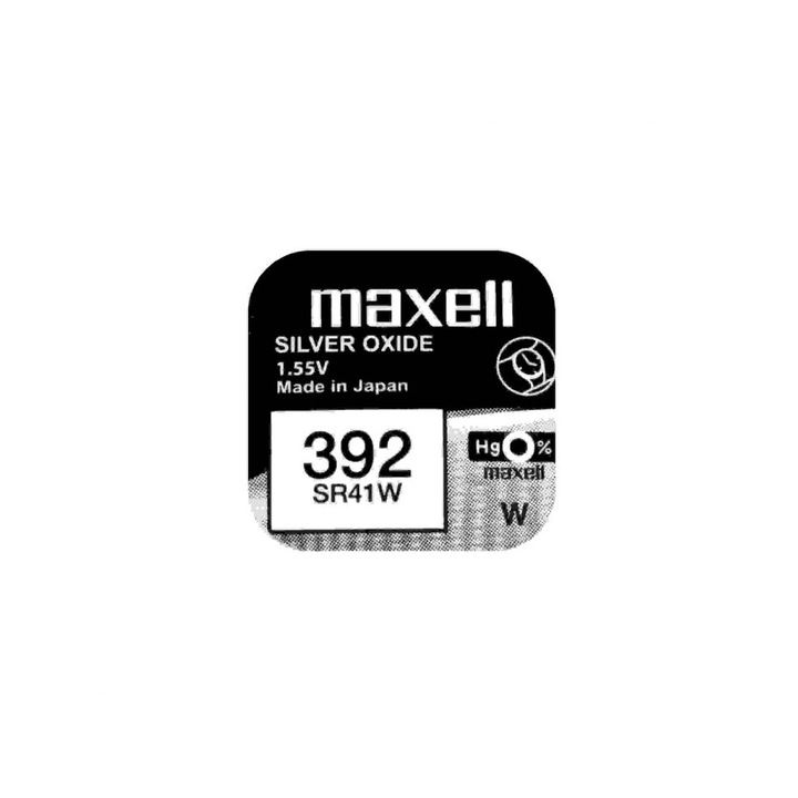 Бутонна батерия сребърна MAXELL SR41 SW /384/ AG3 1.55V