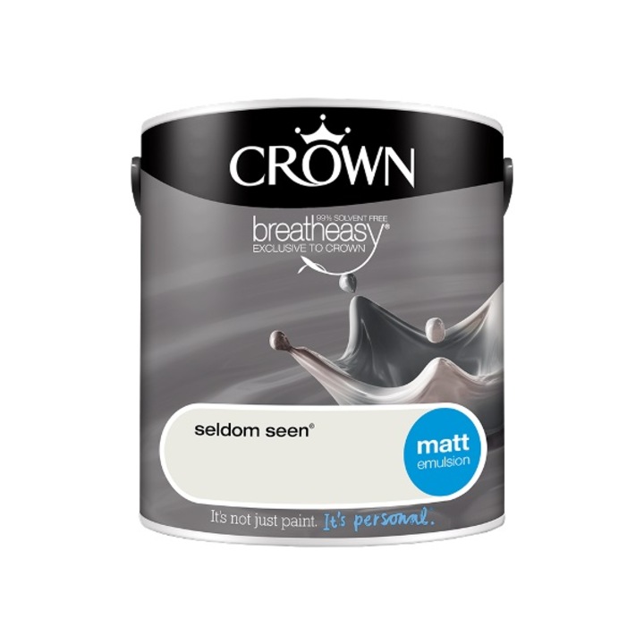 Интериорна боя Crown Matt Emulsion Seldom Seen, водна основа, 2.5 л., Мат, сив цвят
