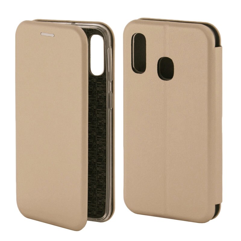 Husa Flip Magnetic compatibila cu Samsung galaxy A40, A405, Gold