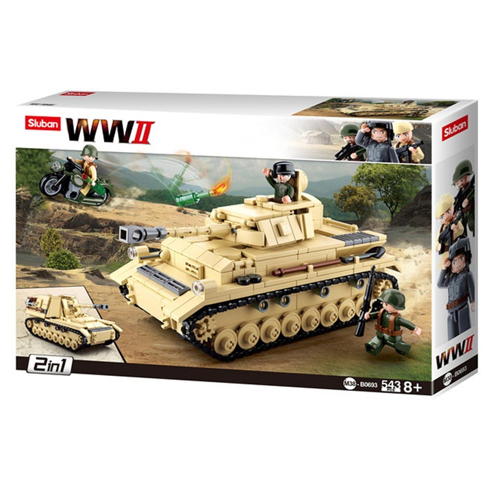 WWII - 2 in 1 német Panzer IV. tank építőjáték készlet
