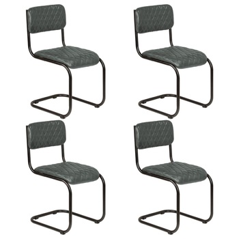 Set de 6 scaune de bucatarie, vidaXL, Tapiterie piele, Gri, 40 x 54 x 85 cm Set de 6 scaune de bucatarie, vidaXL, Tapiterie piele, Gri, 40 x 54 x 85 cm