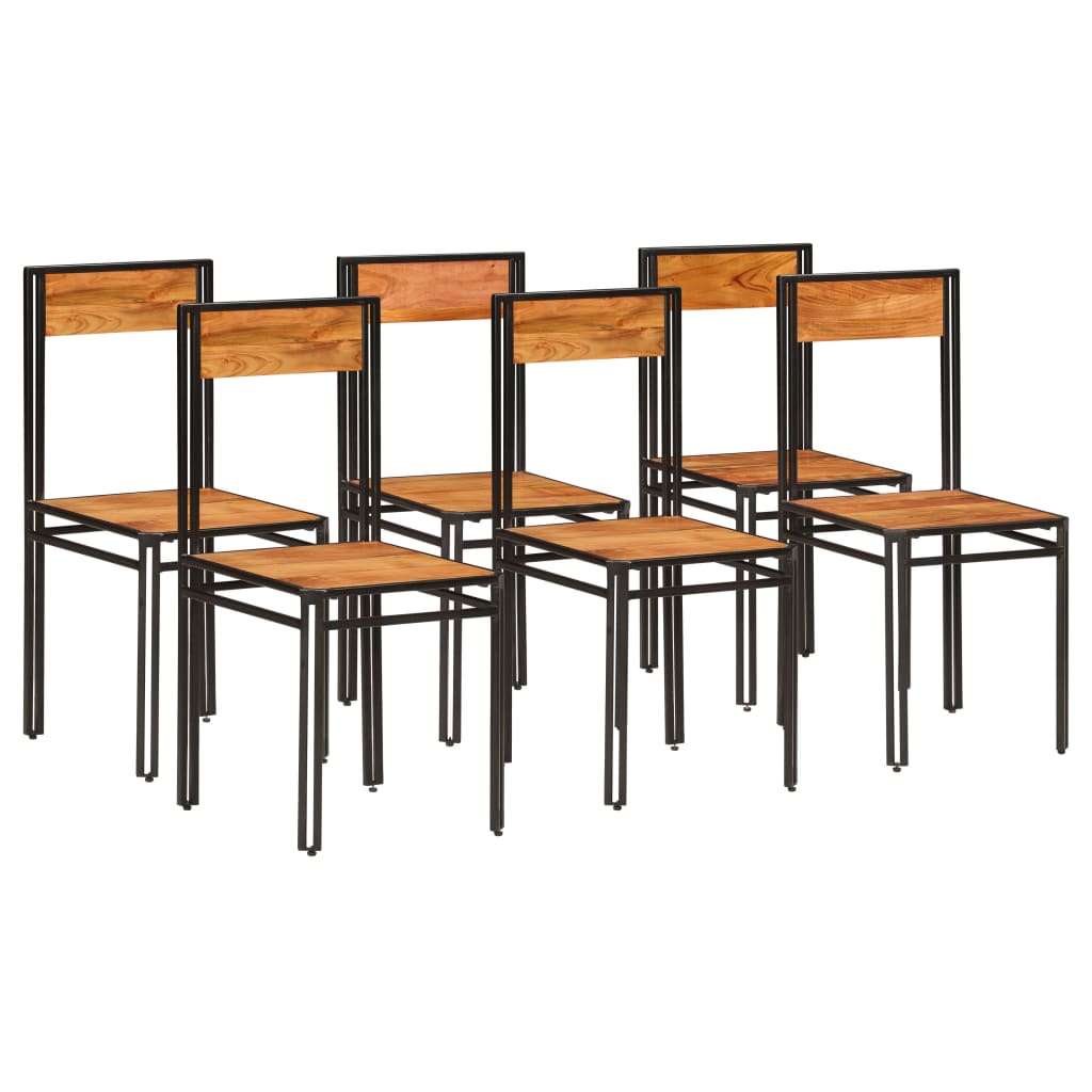 Set 6 scaune bucatarie, vidaXL, Lemn masiv de palisandru, 43 x 43 x 90 cm, Maro