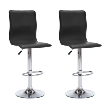 Set de 2 scaune de bar, inaltime reglabila, vidaXL, Piele artificiala, Negru, 42 x 47 x (98-119) cm Set de 2 scaune de bar, inaltime reglabila, vidaXL, Piele artificiala, Negru, 42 x 47 x (98-119) cm