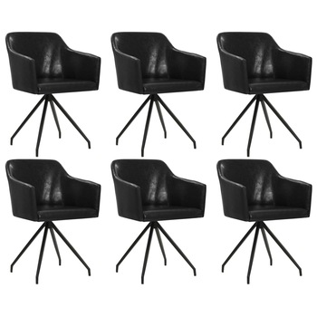Set de 6 scaune de bucatarie, tip fotoliu, vidaXL, Tapiterie textila si cadru otel, Negru, 54 x 54,5 x 78 cm Set de 6 scaune de bucatarie, tip fotoliu, vidaXL, Tapiterie textila si cadru otel, Negru, 54 x 54,5 x 78 cm