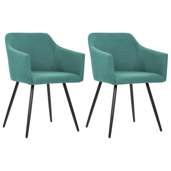 Set de 2 scaune de bucatarie, vidaXL, Tapiterie textila, Verde, 54 x 54,5 x 81 cm Set de 2 scaune de bucatarie, vidaXL, Tapiterie textila, Verde, 54 x 54,5 x 81 cm