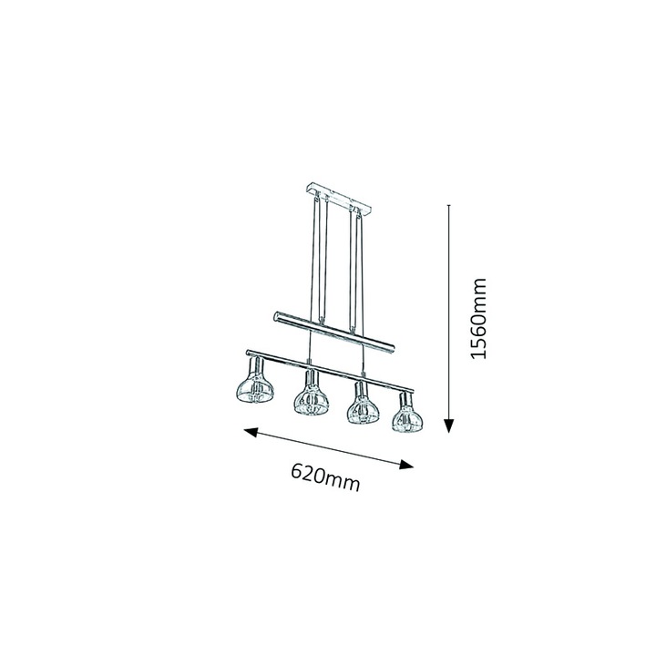 Полилей Rabalux Holly,4x40W Е14, Антично злато