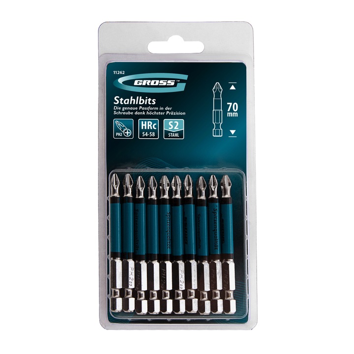 Set biti Рh2 х 70, otel S2, 10 buc, GROSS