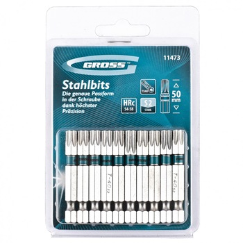 Set biti TORX 40x50, otel S2, 10 buc. , GROSS Set biti TORX 40x50, otel S2, 10 buc. , GROSS