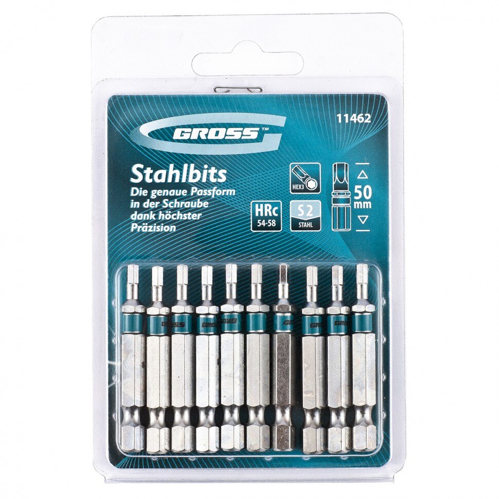 Set biti HEX3 x50, otel S2, 10 buc. , GROSS
