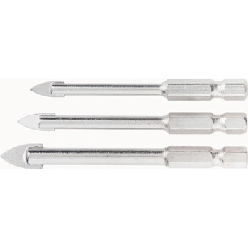Set burghie pentru faianta si teracota, 3 buc, D 5-6-8 mm, coada 6 pereti, MTX Set burghie pentru faianta si teracota, 3 buc, D 5-6-8 mm, coada 6 pereti, MTX