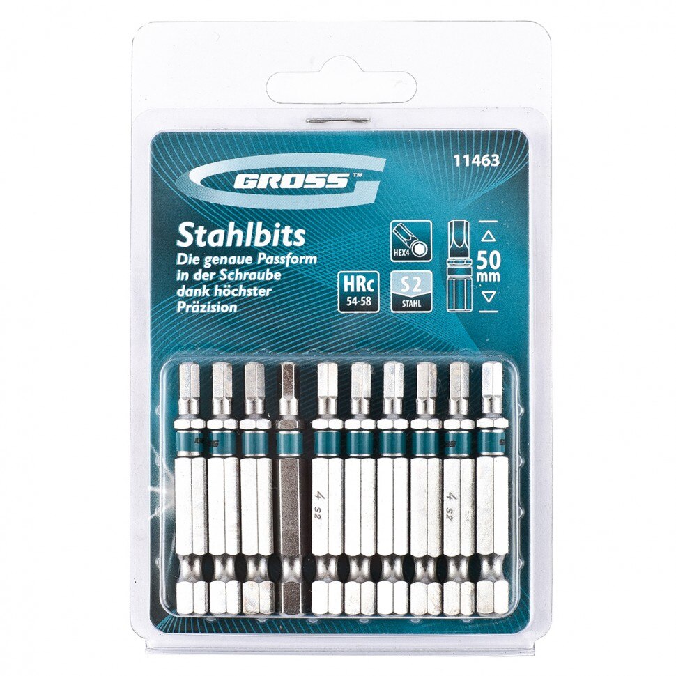 Set biti HEX4 x50, otel S2, 10 buc. , GROSS