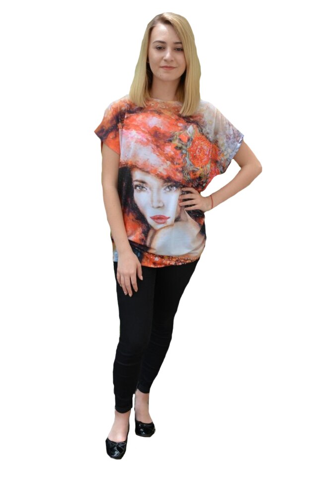 Bluza Alora cu design fashion, D&J Exclussive, Portocaliu