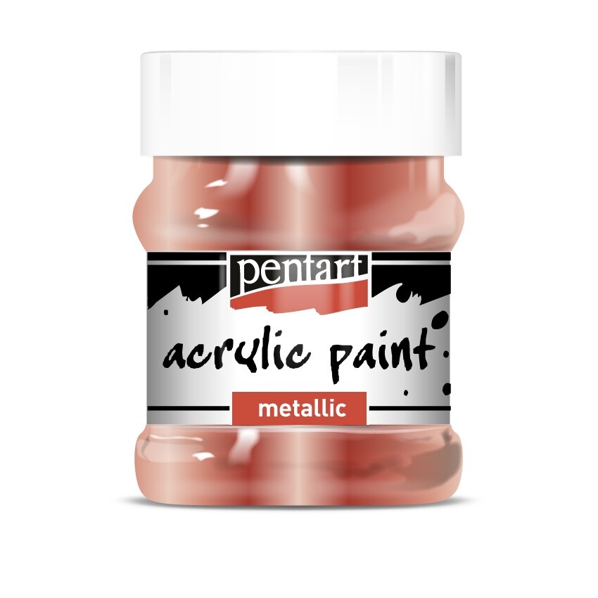 Vopsea acrilica metalizata pe baza de apa Pentart - bronz, 230 ml