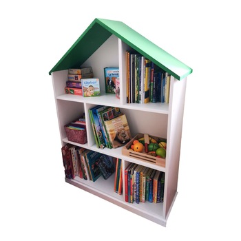 Casuta biblioteca din lemn BookHouse, White & Green, 130 cm x 96 cm x 30 cm Casuta biblioteca din lemn BookHouse, White & Green, 130 cm x 96 cm x 30 cm