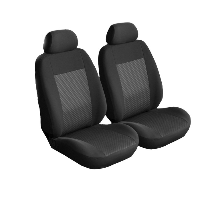 Универсални калъфи за предни седалки, 4 броя, Черен / Сив