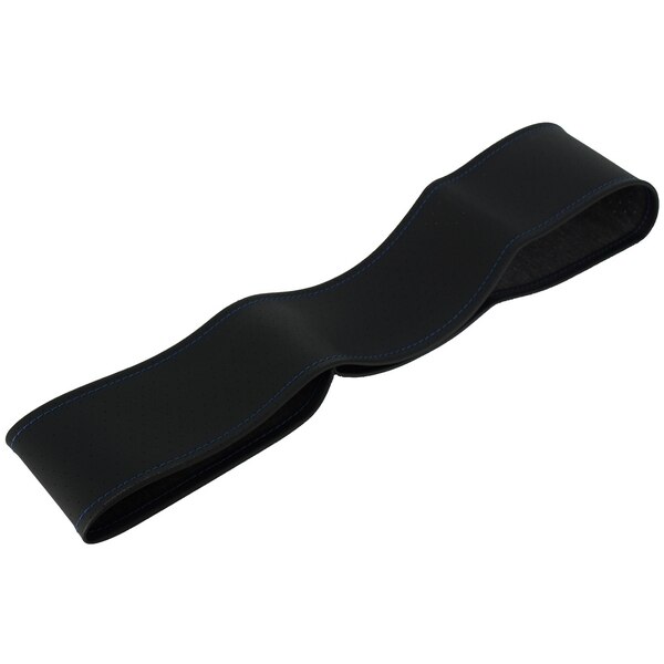 Husa volan iMK, Imitatie piele, 38 cm, Marimea M, Cusatura Albastra, Ac si ata inclus