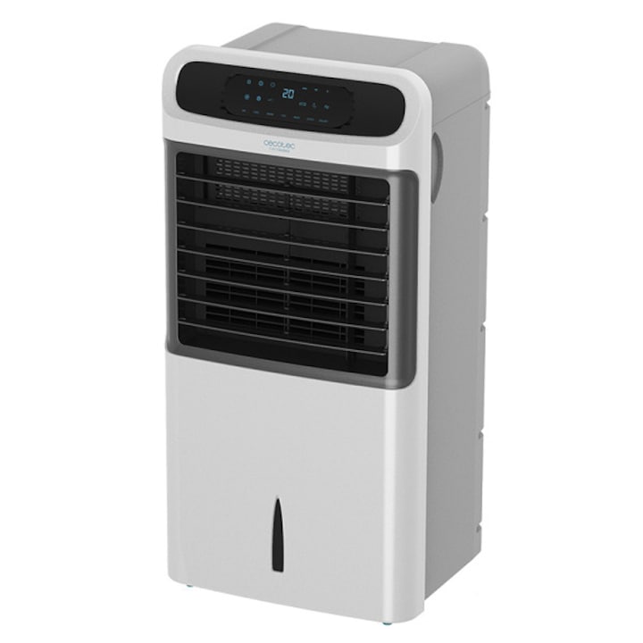 CECOTEC 5258 4in1 Hordozható léghűtő, Hideg/meleg funkció, Ionizátor és ventilátor, 80 W, 500 m3/h, 20 m2, 12 L térfogat, 3 Sebességfokozat, 8 órás időzítő, Távirányítóval, LCD képernyő, Érintésvezérelt, Fehér