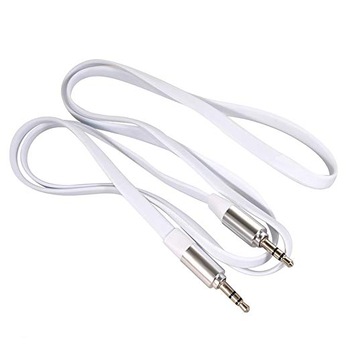 Cablu audio plat cu mufe drepte , Maclean , MCTV/695W Jack 3.5 mm 2m , alb Cablu audio plat cu mufe drepte , Maclean , MCTV/695W Jack 3.5 mm 2m , alb