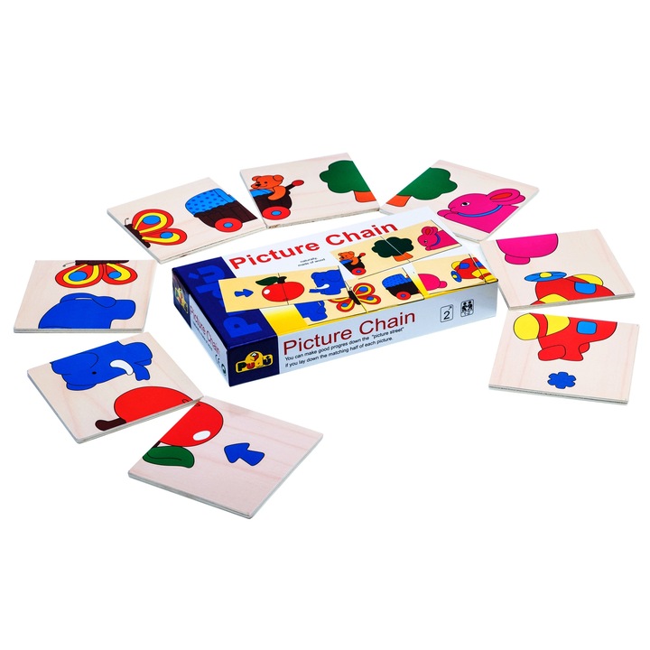 Alibeibei Fából készült asszociációs puzzle, "Találd meg a felét"