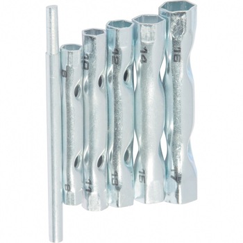 Set chei tubulare, cilindrice, 8-17 mm, cu antrenor, galvanizate, 6 buc., SPARTA Set chei tubulare, cilindrice, 8-17 mm, cu antrenor, galvanizate, 6 buc., SPARTA
