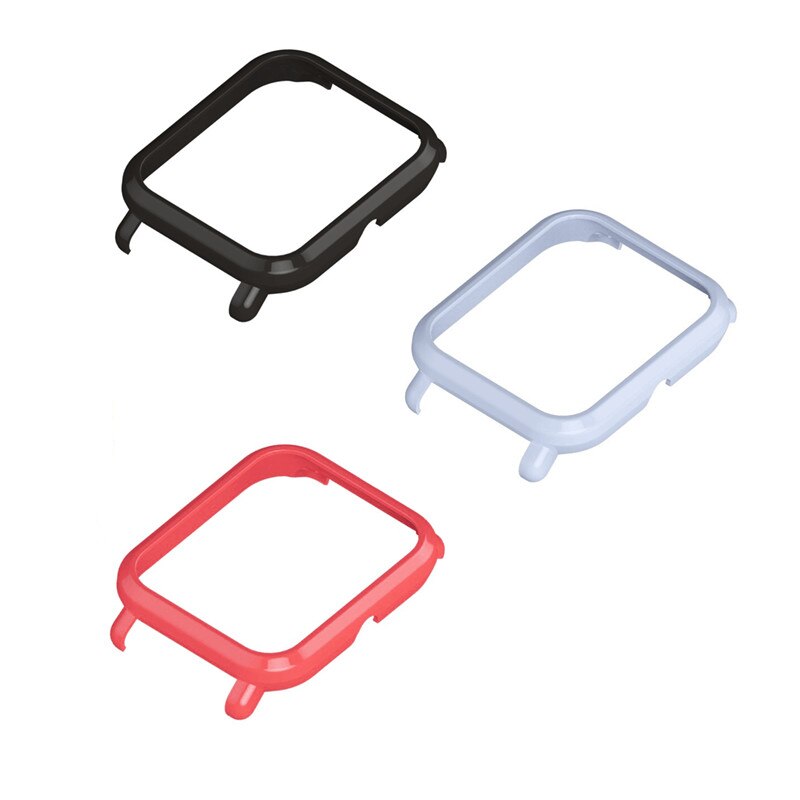Set 3 huse din PU tip rama ecran pentru Xiaomi Huami Amazfit Bip / Bit Place Lite Youth , multicolor