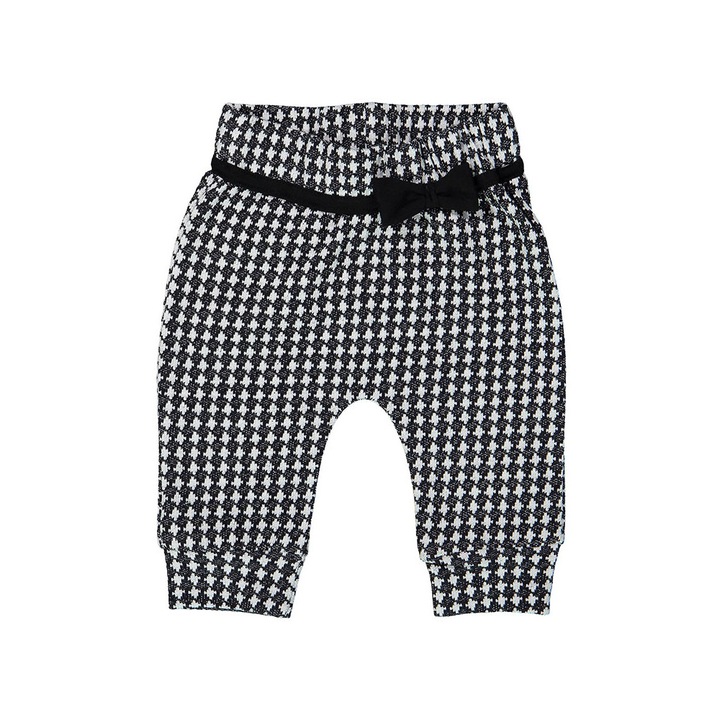 Pantaloni bebe, Dirkje, cu imprimeu, alb&negru, Alb/Negru, 104 CM