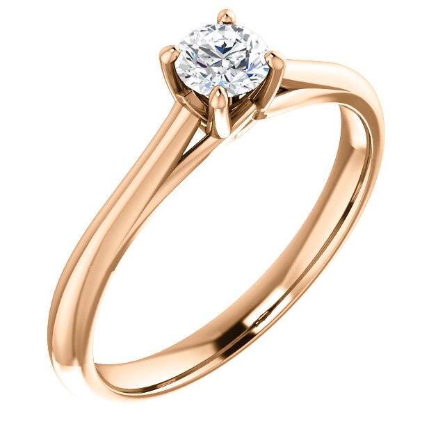 Inel de logodna, Valmand, model i122047, din Aur Roz cu Diamant incolor 0.25ct