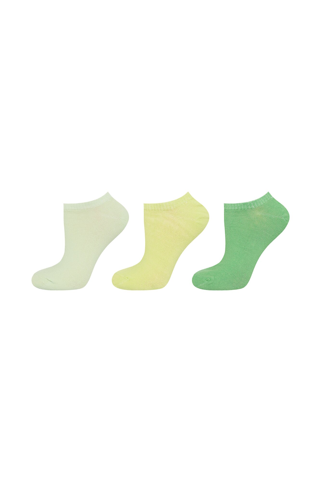 Set 3 perechi sosete scurte, diferite nuante de verde, Soxo, Multicolor, 35-40 EU